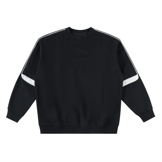 Oversized tape-stripe sweatshirt (crew)