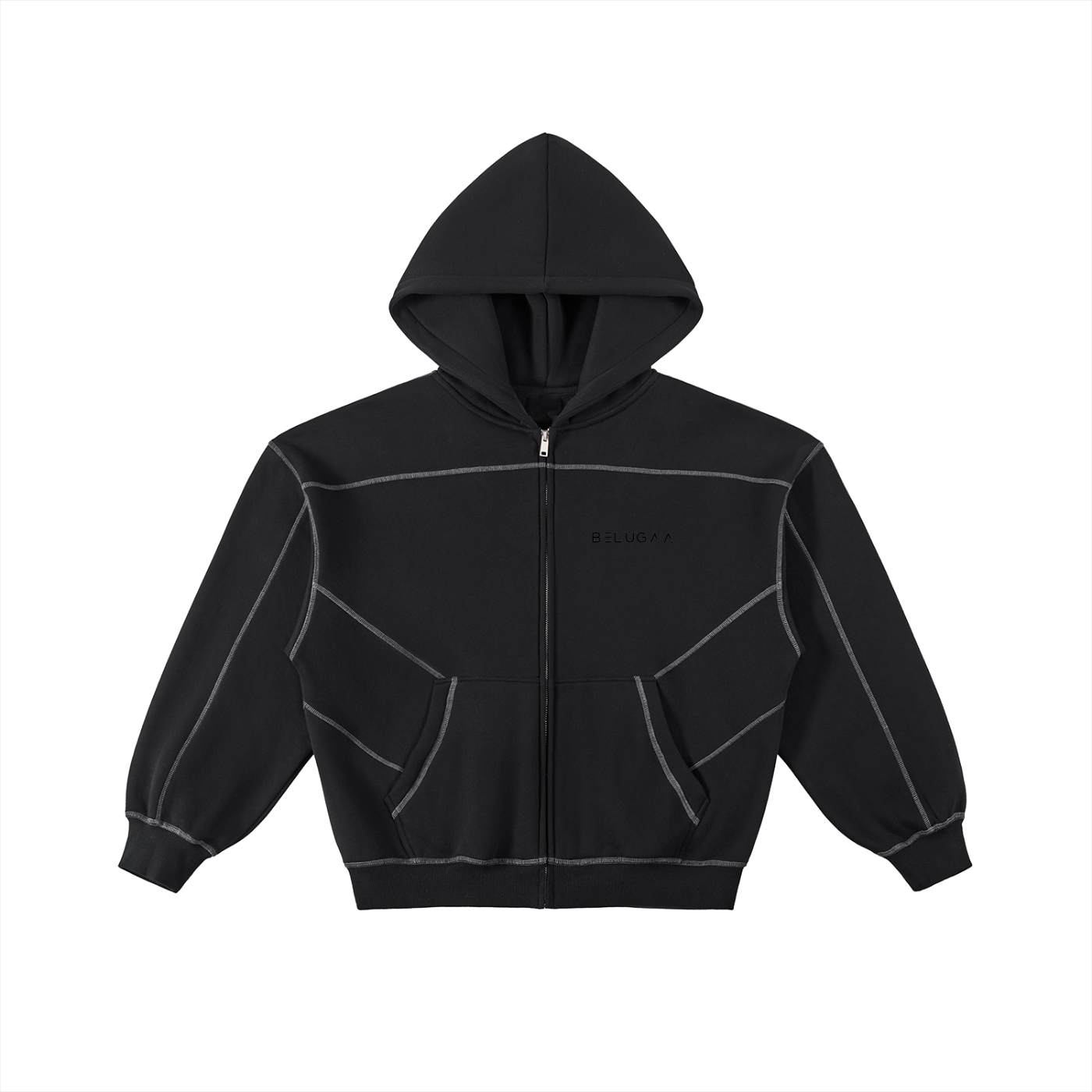 Outlined-stitch hoodie