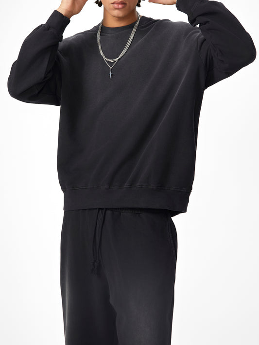 Sun-bleached cotton sweatshirt
