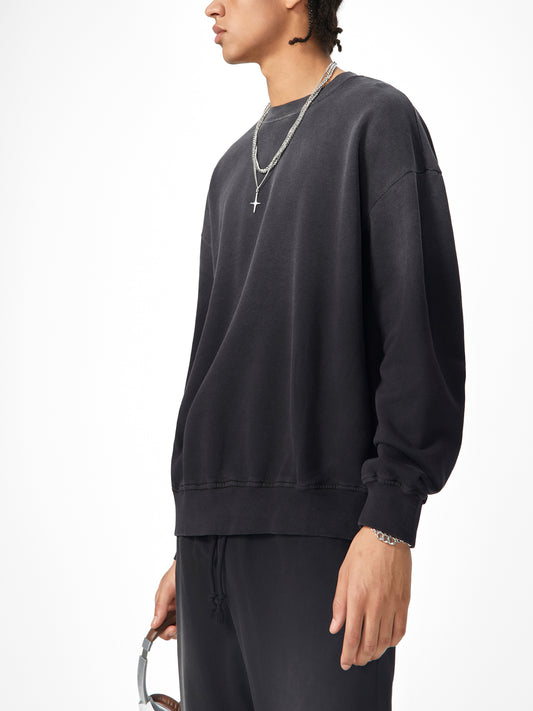 Sun-bleached cotton sweatshirt