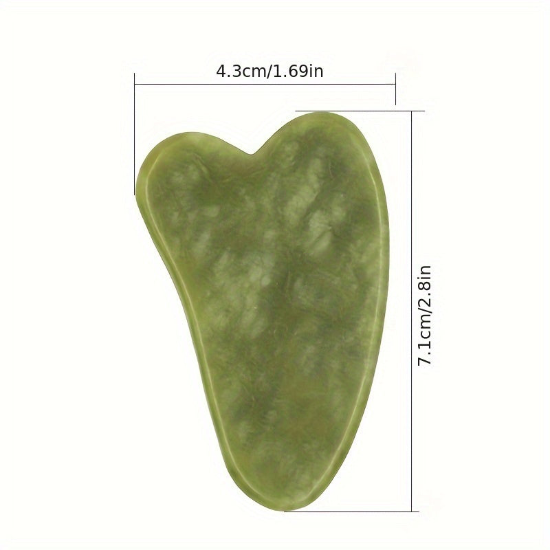 2 - Piece Natural Stone Piece Roller & Gua Sha - Jade Glow Facial Set
