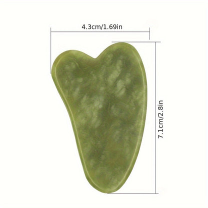 2 - Piece Natural Stone Piece Roller & Gua Sha - Jade Glow Facial Set