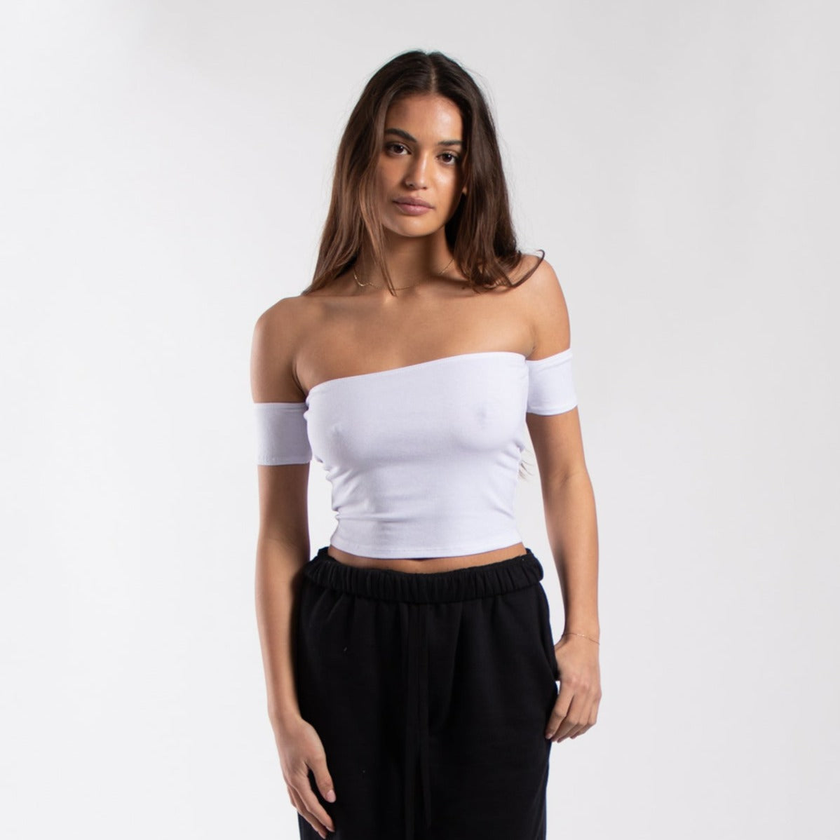 Off Shoulder Cropped Tee