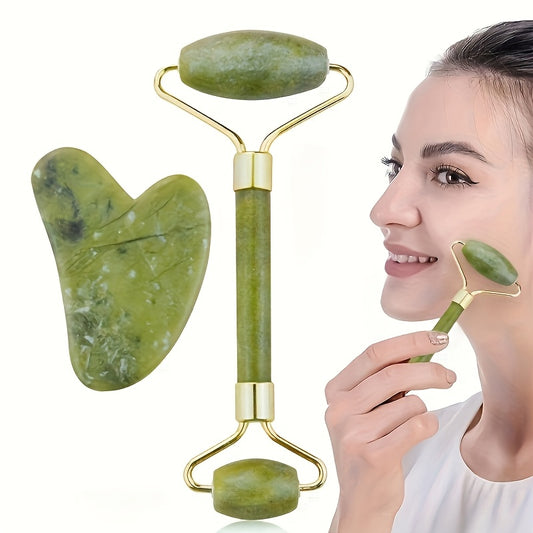 3-Piece Roller & Gua Sha - Jade Glow Facial Set