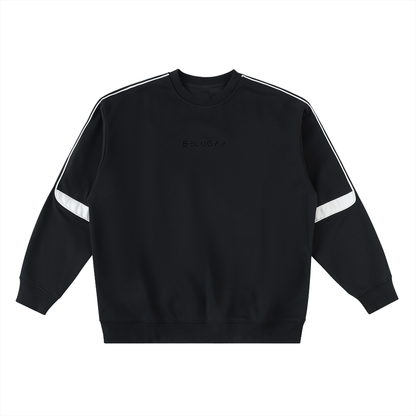 Oversized tape-stripe sweatshirt (crew)