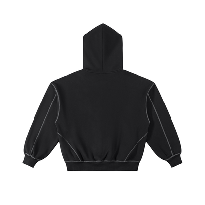 Outlined-stitch hoodie