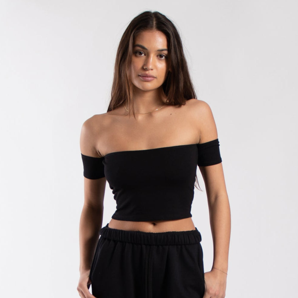 Off Shoulder Cropped Tee