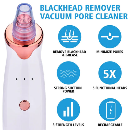 Electric Facial Blackhead Remover – Vacuum Pore Cleaner for Acne and Black Spots