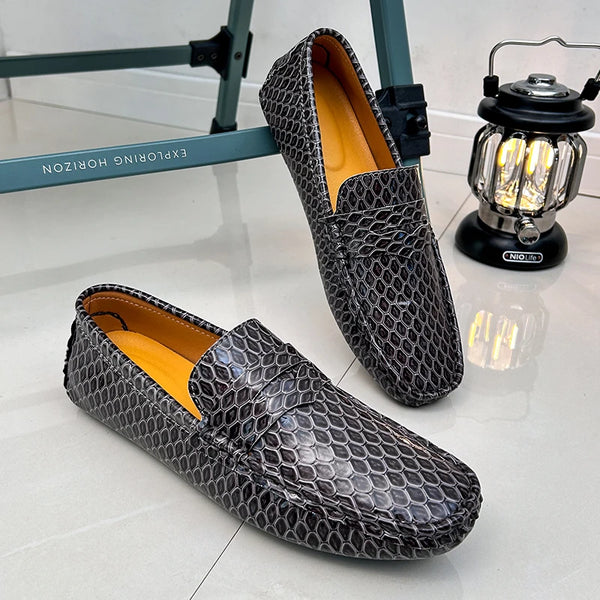 Luxury Men’s Leather Moccasins – Slip-On Party Dress Shoes