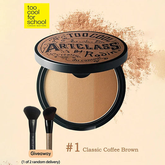 K-Beauty Matte Powder Contour Palette – Light, Smooth, Velvety Texture with Mirror and Brush