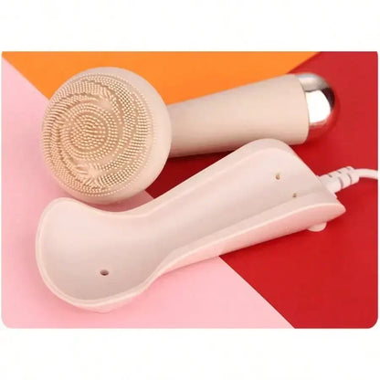 Electric Silicone Facial Brush – Skin Massager, Wireless Charging, Waterproof