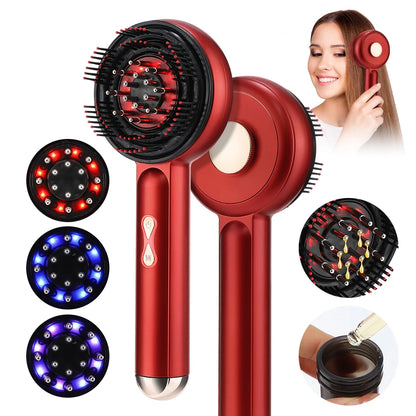 LED Scalp Therapy Comb – Microcurrent Hair Growth Massager with Red & Blue Light, Promotes Healthy Scalp and Prevents Hair Loss