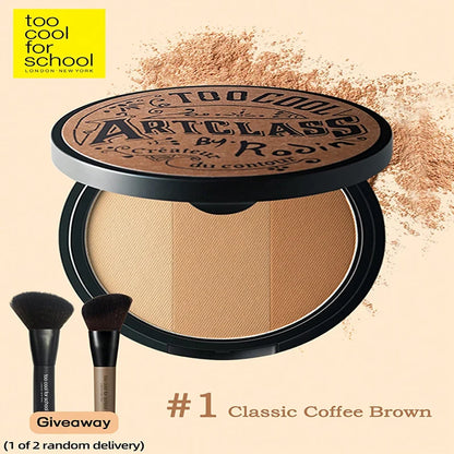 K-Beauty Matte Powder Contour Palette – Light, Smooth, Velvety Texture with Mirror and Brush