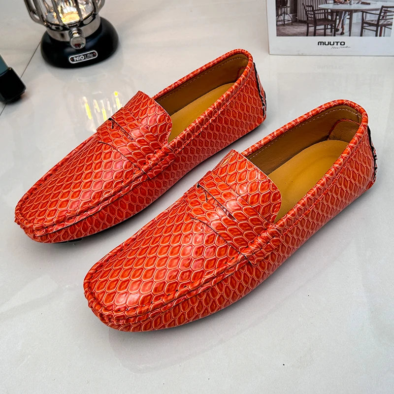 Luxury Men’s Leather Moccasins – Slip-On Party Dress Shoes