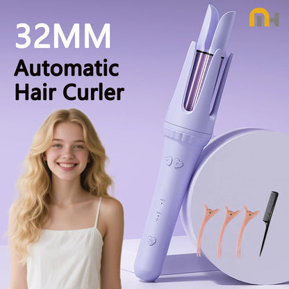 32mm Hair Curling Iron – Ceramic Curler Wand for Professional Styling