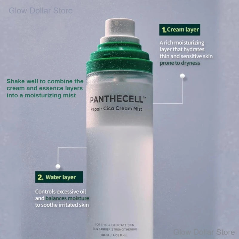 Korean Skincare Panthecell Repair Cica Cream Mist 120ml Facial Moisturizing Spray Before Makeup and Strengthens The Skin Barrier