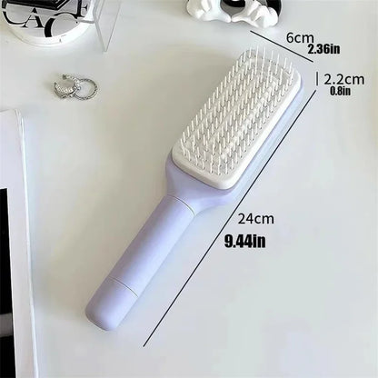 Self-Cleaning Rotating Hair Comb – Anti-Static and Retractable Hairbrush