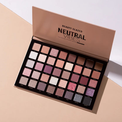Beauty Glazed Neutral Vibes 40-Color Eye Shadow Palette – Matte, Highlight & Shimmer Shades