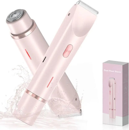 2-in-1 Dual-Head Electric Razor & Bikini Trimmer for Women – Wet & Dry Use