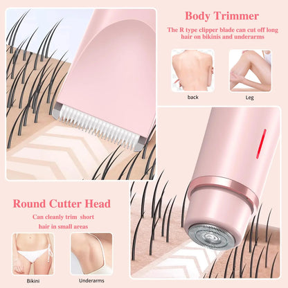 2-in-1 Dual-Head Electric Razor & Bikini Trimmer for Women – Wet & Dry Use