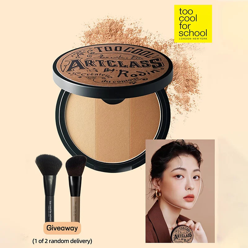 K-Beauty Matte Powder Contour Palette – Light, Smooth, Velvety Texture with Mirror and Brush