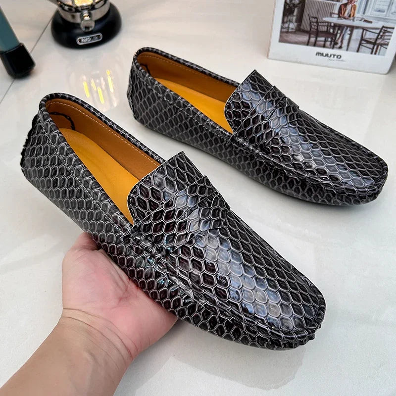 Luxury Men’s Leather Moccasins – Slip-On Party Dress Shoes