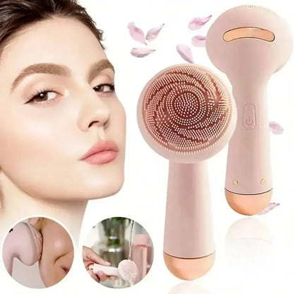 Electric Silicone Facial Brush – Skin Massager, Wireless Charging, Waterproof