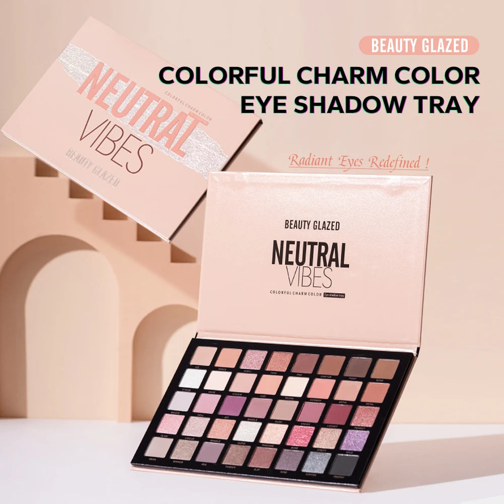Beauty Glazed Neutral Vibes 40-Color Eye Shadow Palette – Matte, Highlight & Shimmer Shades