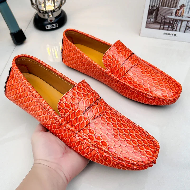 Luxury Men’s Leather Moccasins – Slip-On Party Dress Shoes