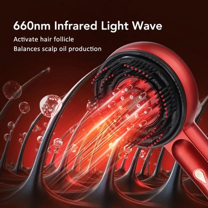 LED Scalp Therapy Comb – Microcurrent Hair Growth Massager with Red & Blue Light, Promotes Healthy Scalp and Prevents Hair Loss