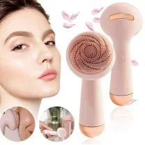 Electric Silicone Facial Brush – Skin Massager, Wireless Charging, Waterproof