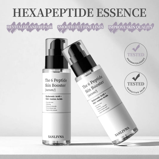 6 Peptide Skin Collagen Serum, Face Niacinamide and Hyaluronic Acid Moisturizing Face Serum for All Skin Types, Skincare
