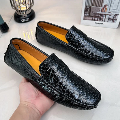 Luxury Men’s Leather Moccasins – Slip-On Party Dress Shoes