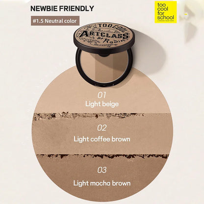 K-Beauty Matte Powder Contour Palette – Light, Smooth, Velvety Texture with Mirror and Brush