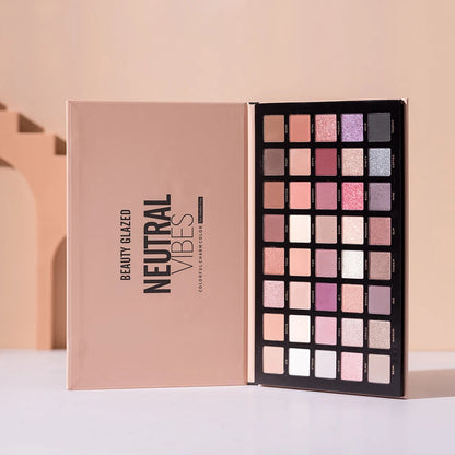 Beauty Glazed Neutral Vibes 40-Color Eye Shadow Palette – Matte, Highlight & Shimmer Shades