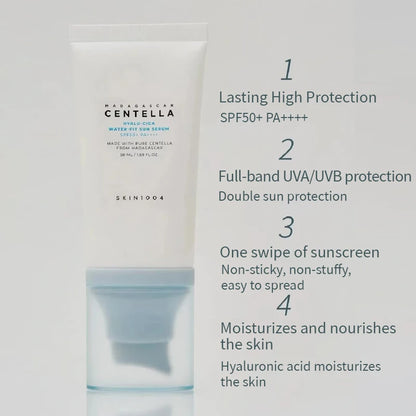 Korean Centella Hyalu-Cica Moisture Cream and Facial Hyalu Cica Water-Fit Sun Serum SPF50 Sunscream Protection Skincare Product