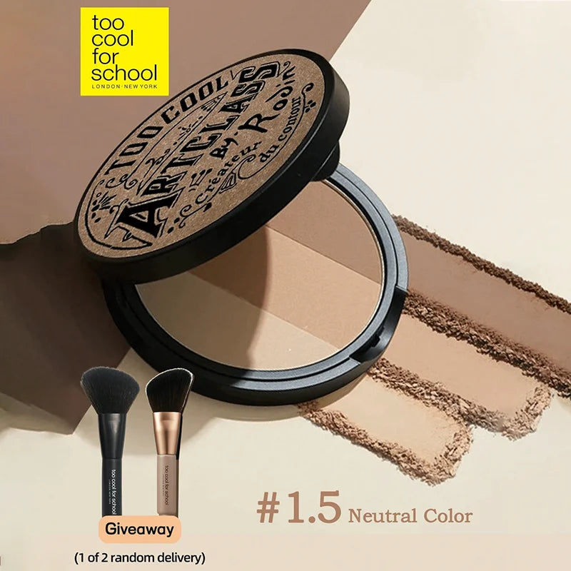 K-Beauty Matte Powder Contour Palette – Light, Smooth, Velvety Texture with Mirror and Brush