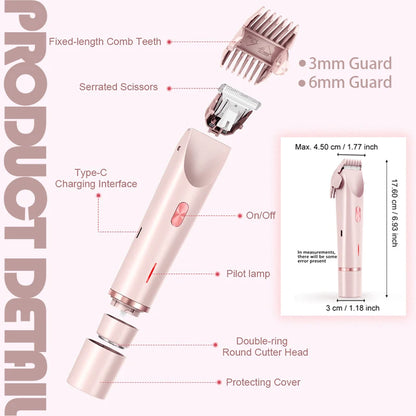 Dual Head Hair Removal Device – Portable, Waterproof, Wet & Dry Use for Women
