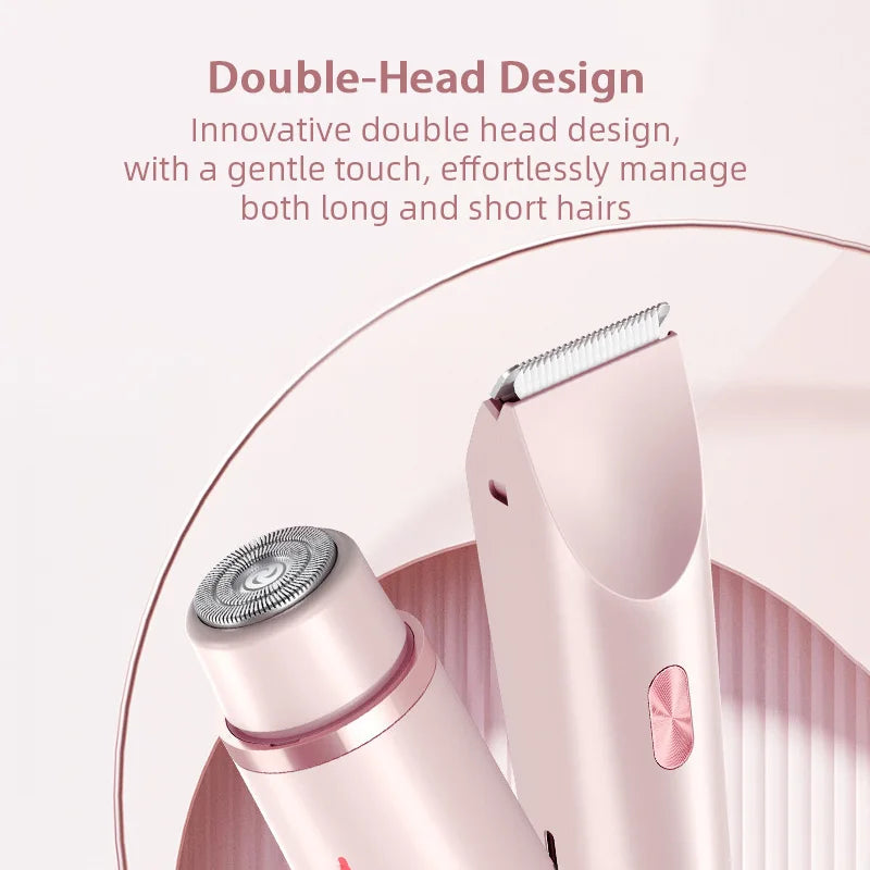 Dual Head Hair Removal Device – Portable, Waterproof, Wet & Dry Use for Women