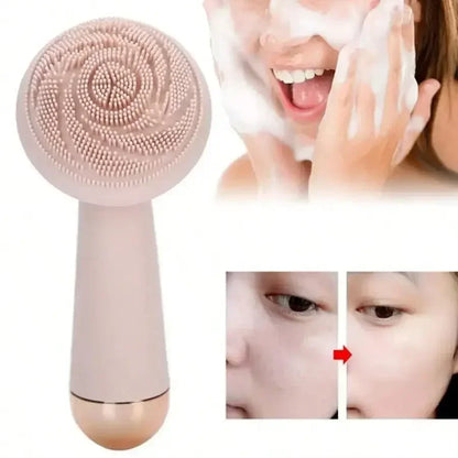Electric Silicone Facial Brush – Skin Massager, Wireless Charging, Waterproof