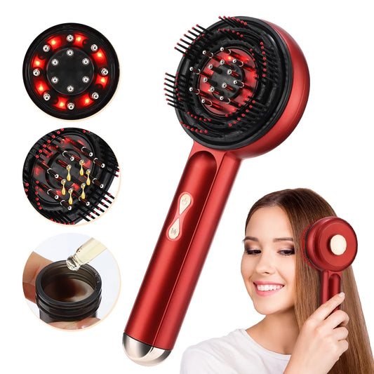 LED Scalp Therapy Comb – Microcurrent Hair Growth Massager with Red & Blue Light, Promotes Healthy Scalp and Prevents Hair Loss