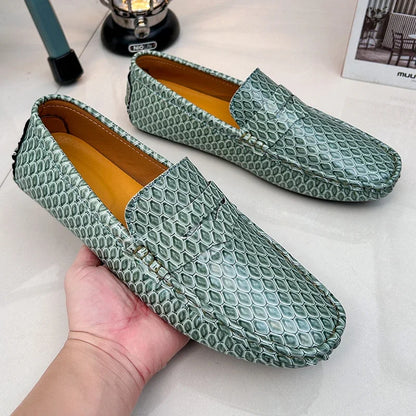 Luxury Men’s Leather Moccasins – Slip-On Party Dress Shoes