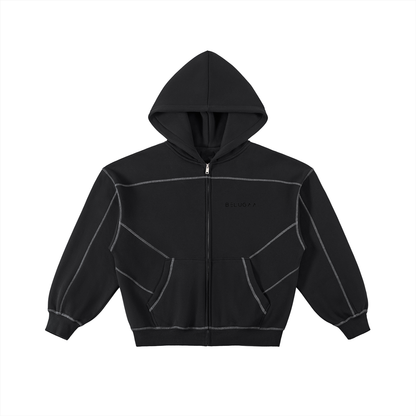 Outlined-stitch hoodie