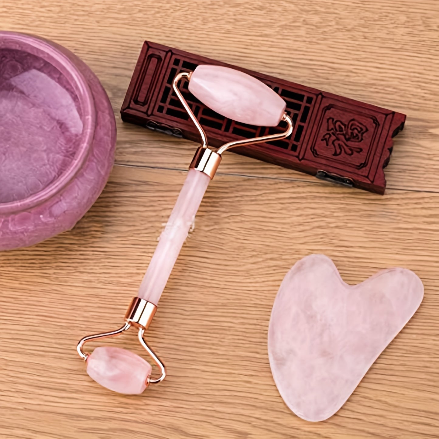 High-quality Spa Grade Jade Roller And Gua Sha | Face Roller Massager And Gua Sha Massage Tool Set