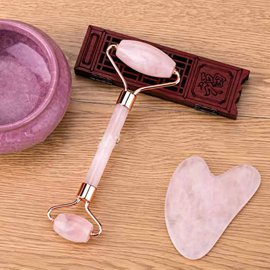 High-quality Spa Grade Jade Roller And Gua Sha | Face Roller Massager And Gua Sha Massage Tool Set