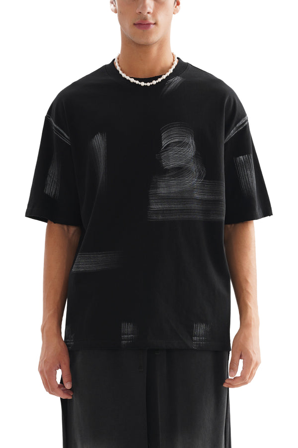 Micro-brushed cotton tee