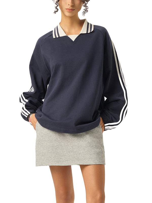 Edge Contrast Collar Sweatshirt