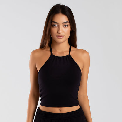 Cropped Neck-Tie Top